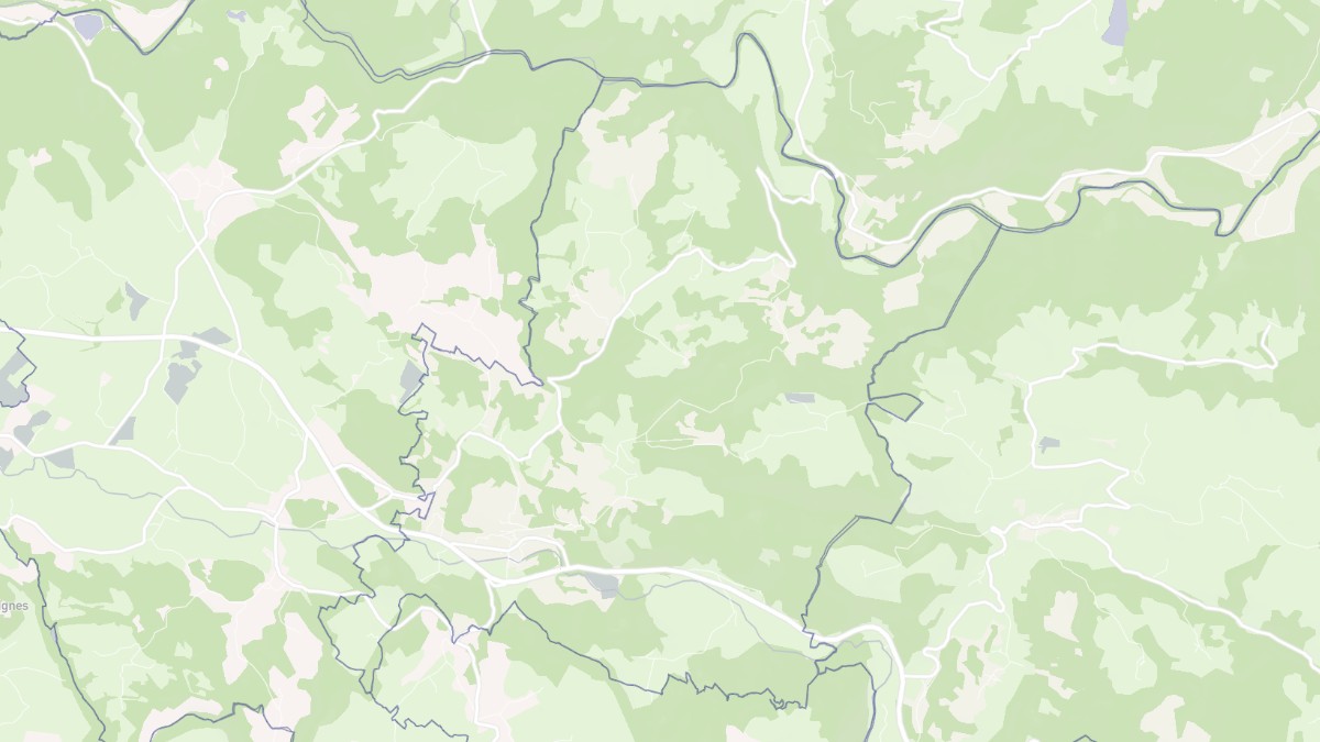 Aperçu cartographique de Antignac, centré sur la commune