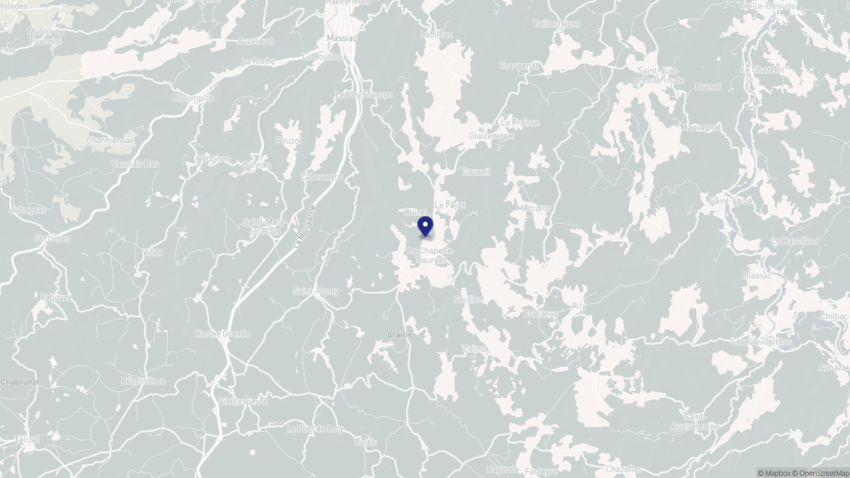 Aperçu cartographique de La Chapelle-Laurent, centré sur la commune