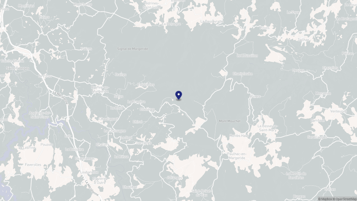 Aperçu cartographique de Clavières, centré sur la commune