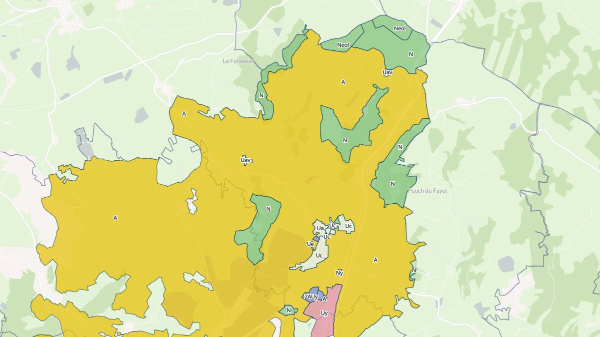 Aperçu cartographique de Coren, centré sur la commune