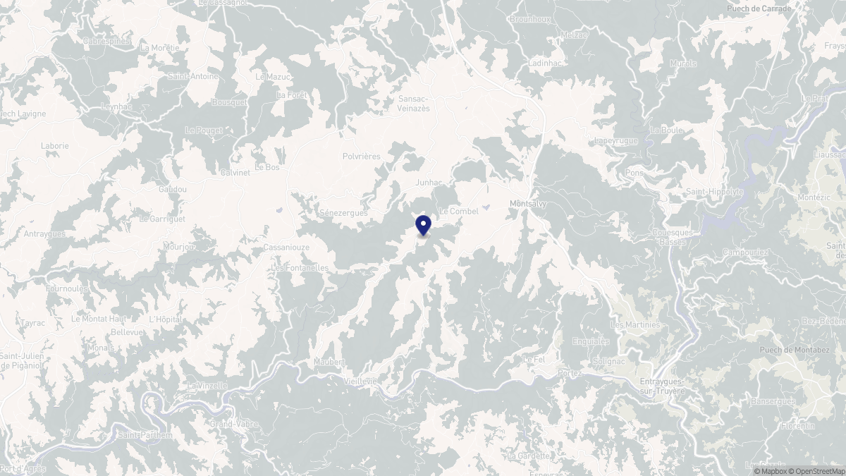 Aperçu cartographique de Junhac, centré sur la commune