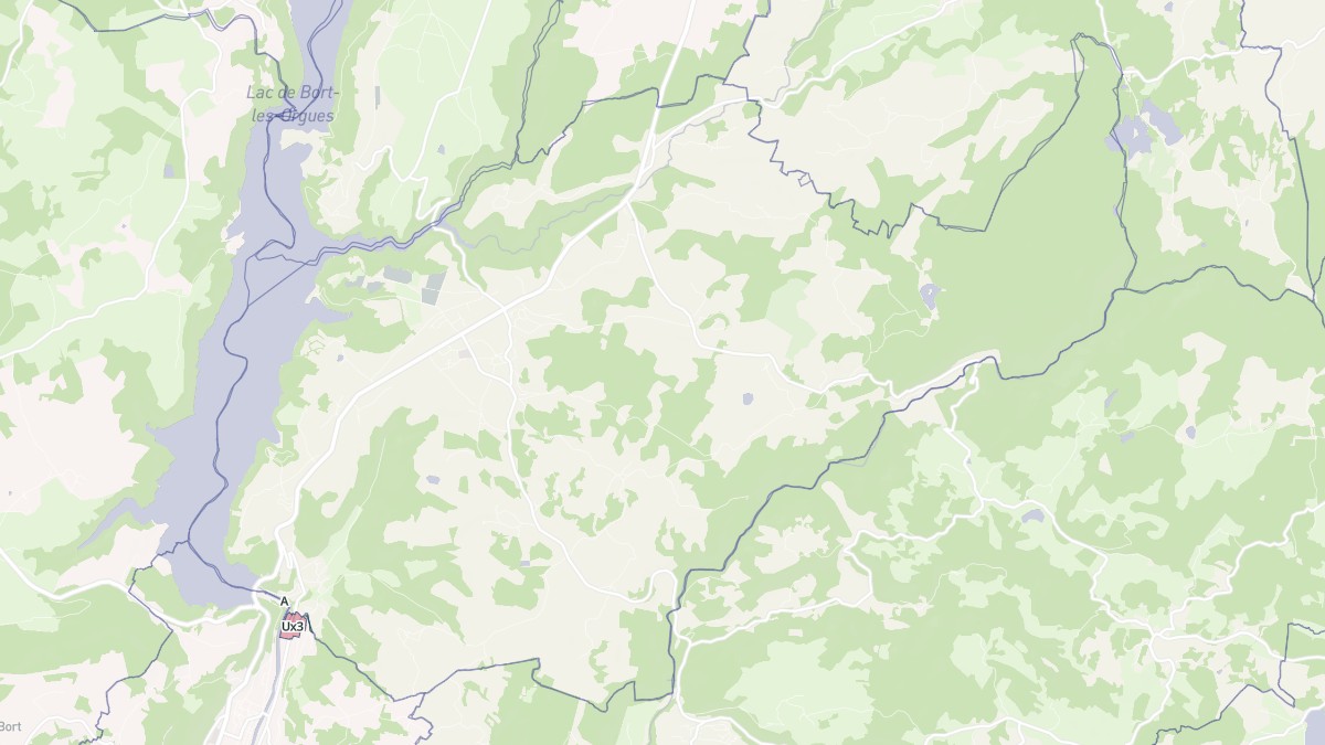 Aperçu cartographique de Lanobre, centré sur la commune