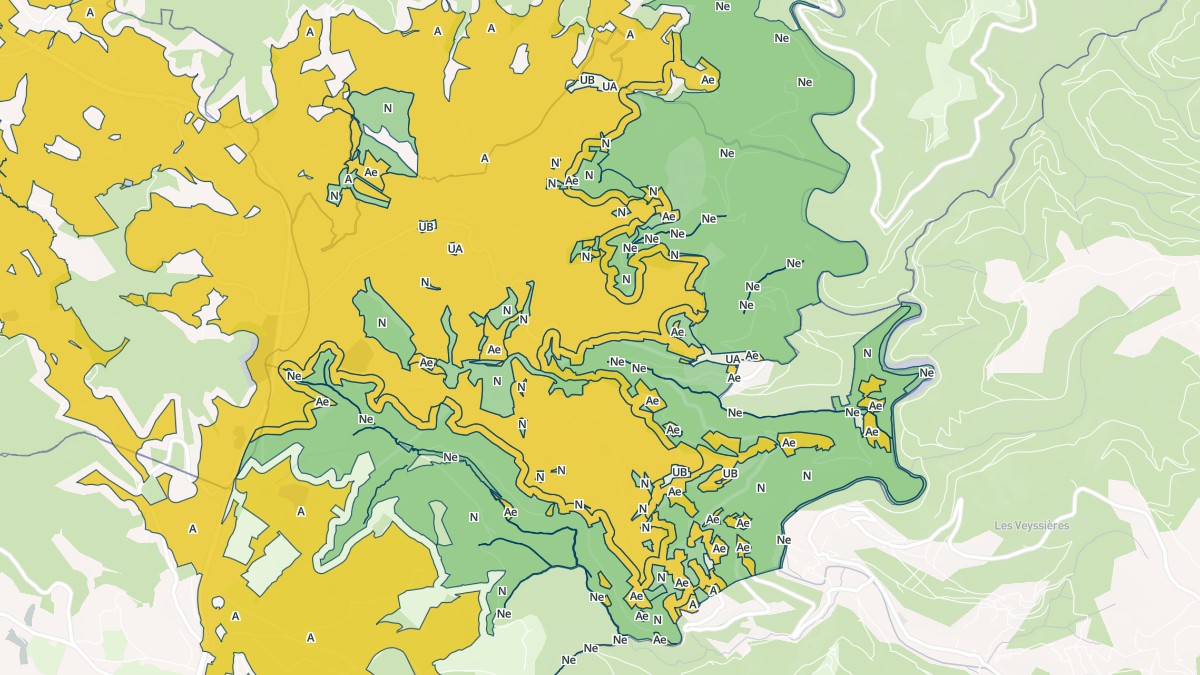 Aperçu cartographique de Lapeyrugue, centré sur la commune