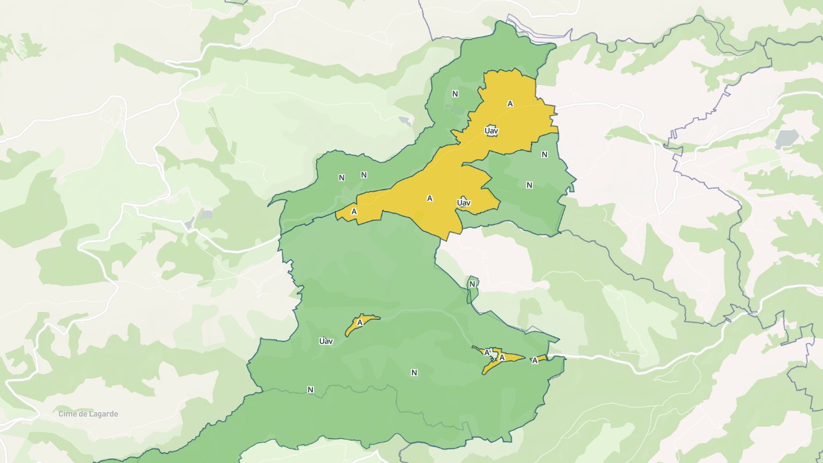 Aperçu cartographique de Leyvaux, centré sur la commune