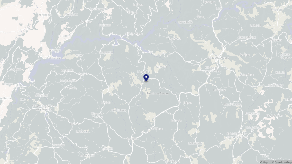 Aperçu cartographique de Lieutadès, centré sur la commune