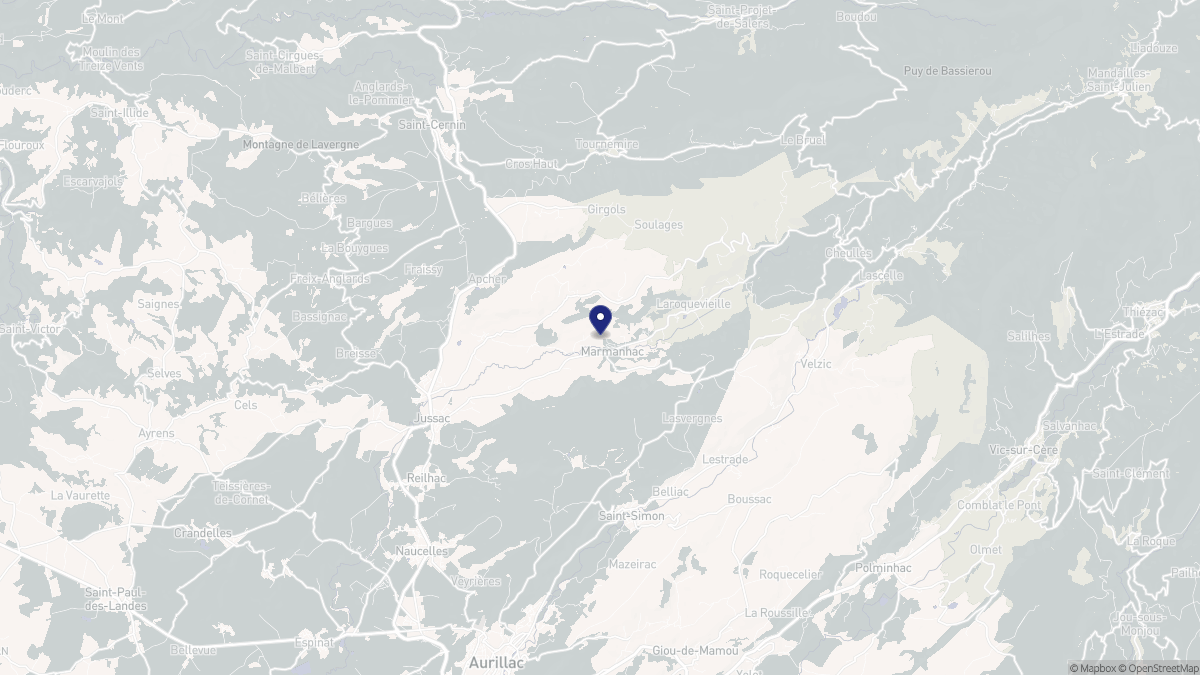 Aperçu cartographique de Marmanhac, centré sur la commune