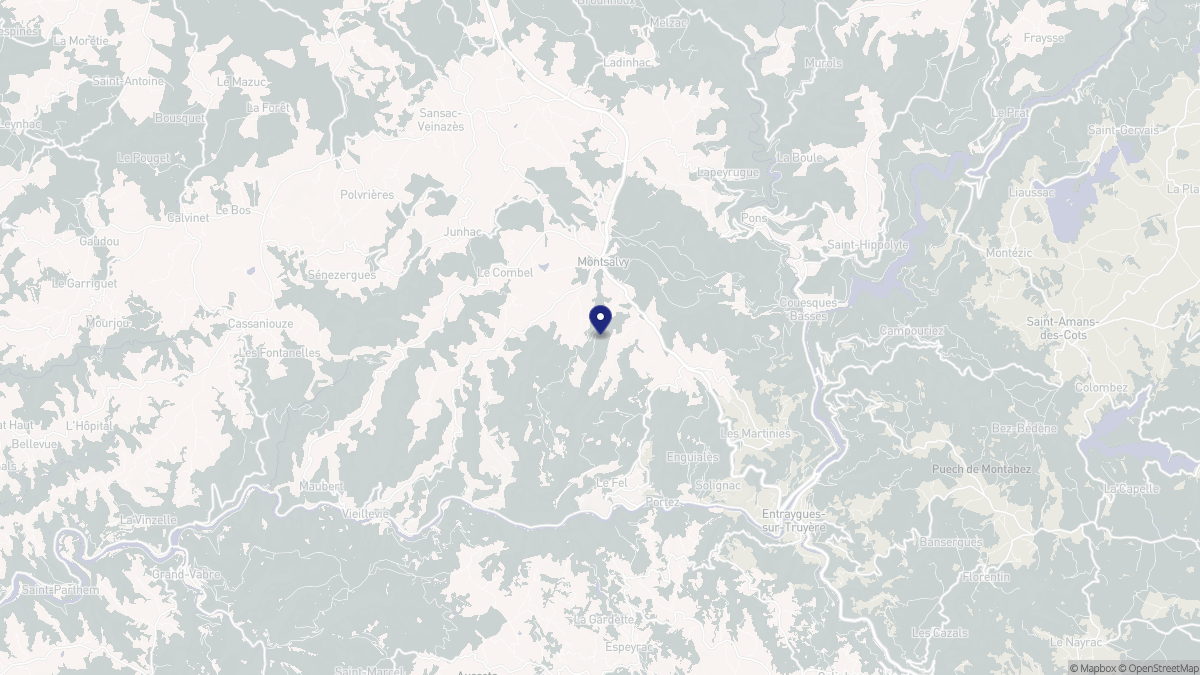 Aperçu cartographique de Montsalvy, centré sur la commune