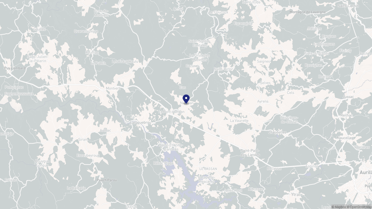 Aperçu cartographique de Nieudan, centré sur la commune