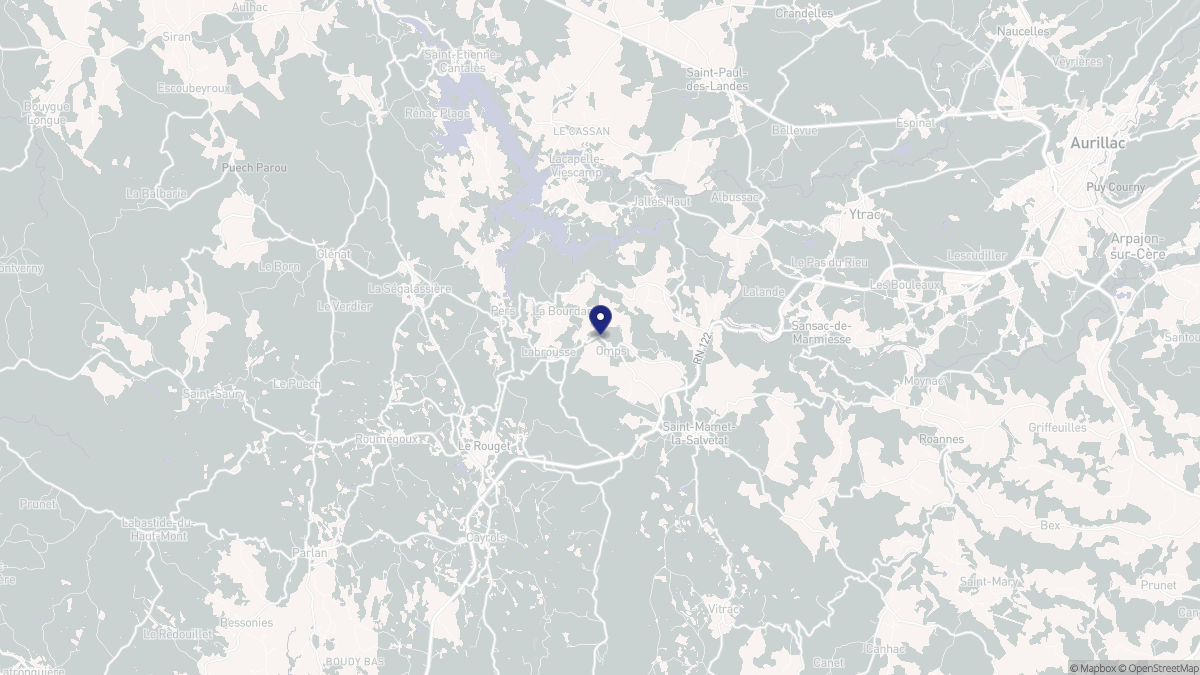 Aperçu cartographique de Omps, centré sur la commune
