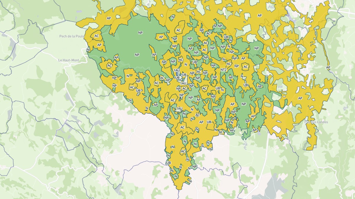 Aperçu cartographique de Parlan, centré sur la commune