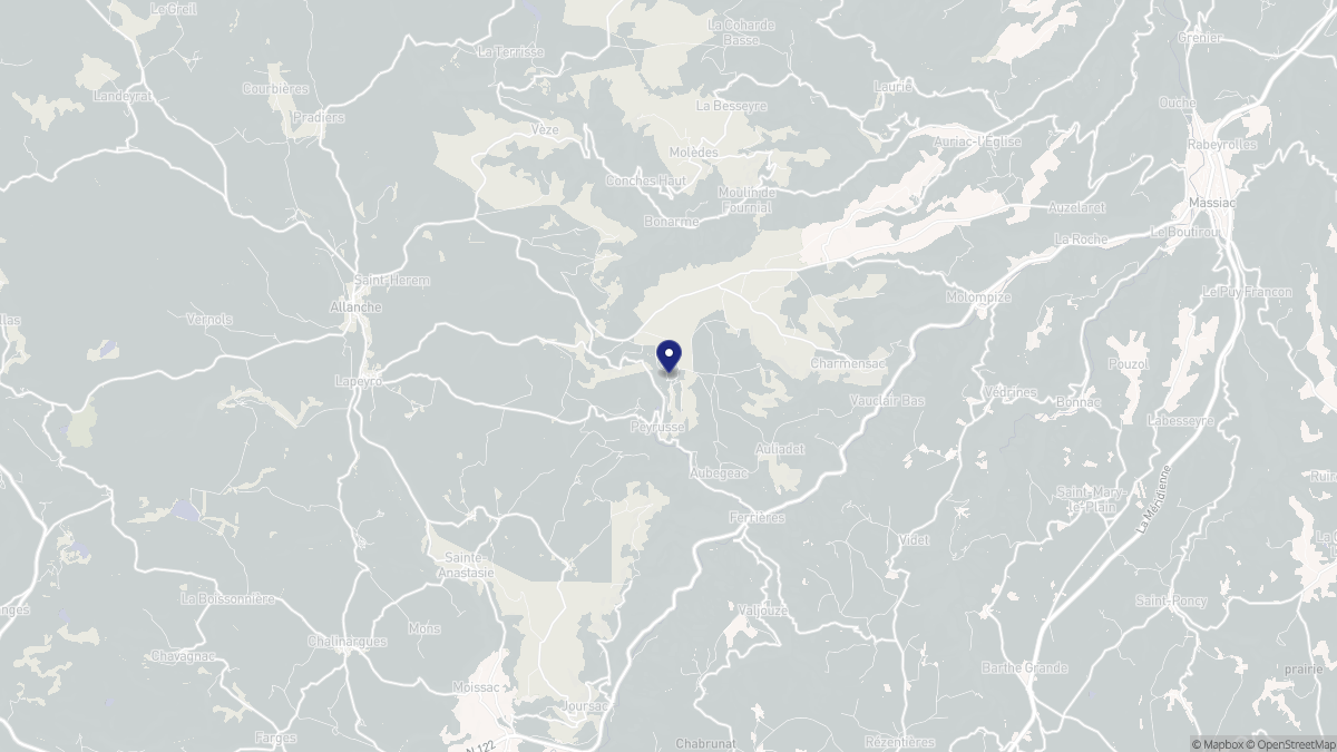 Aperçu cartographique de Peyrusse, centré sur la commune