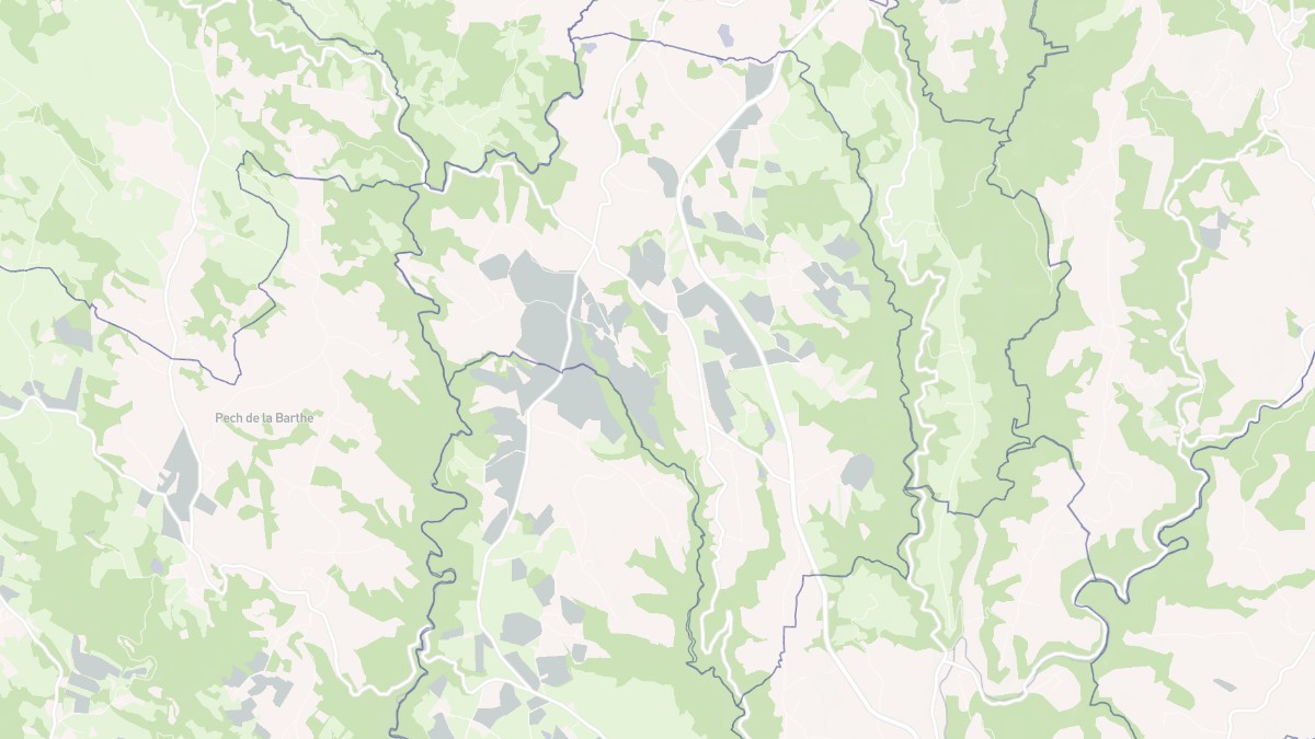 Aperçu cartographique de Quézac, centré sur la commune