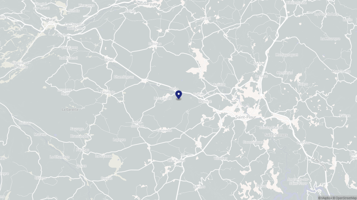 Aperçu cartographique de Roffiac, centré sur la commune