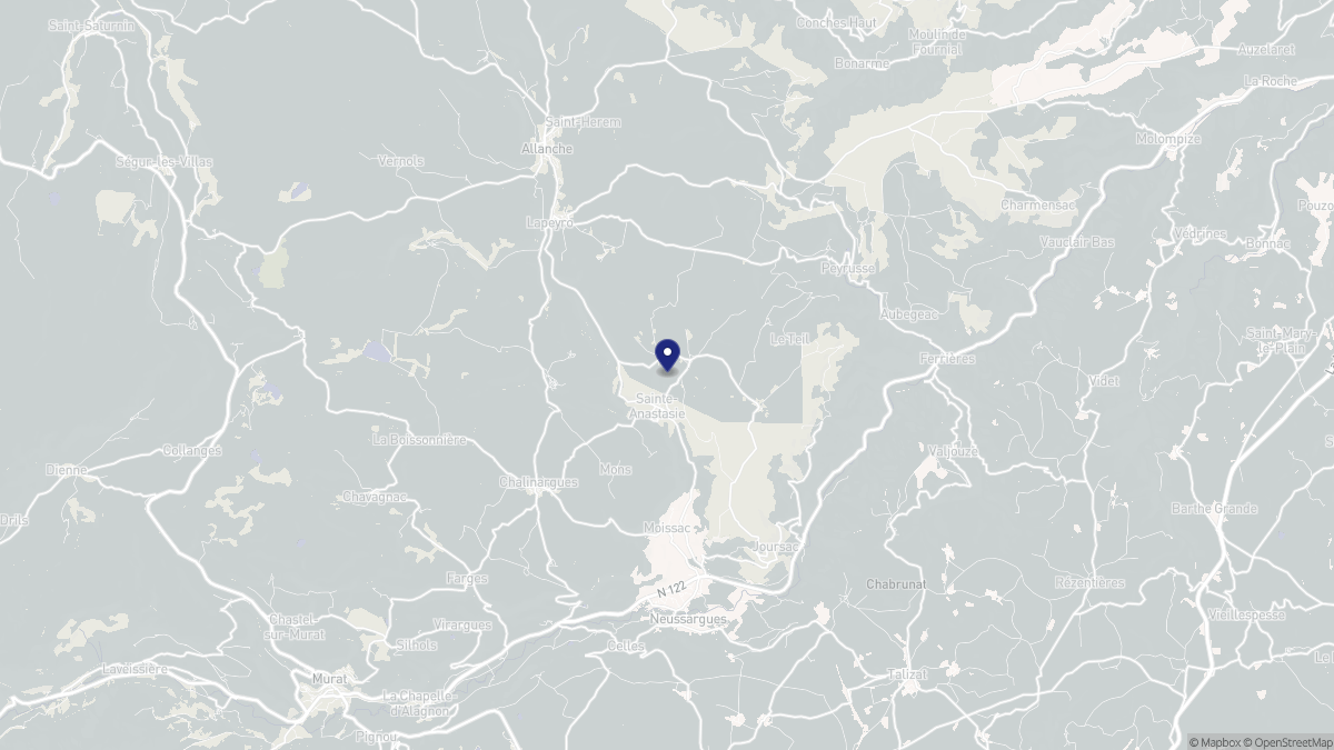 Aperçu cartographique de Sainte-Anastasie, centré sur la commune