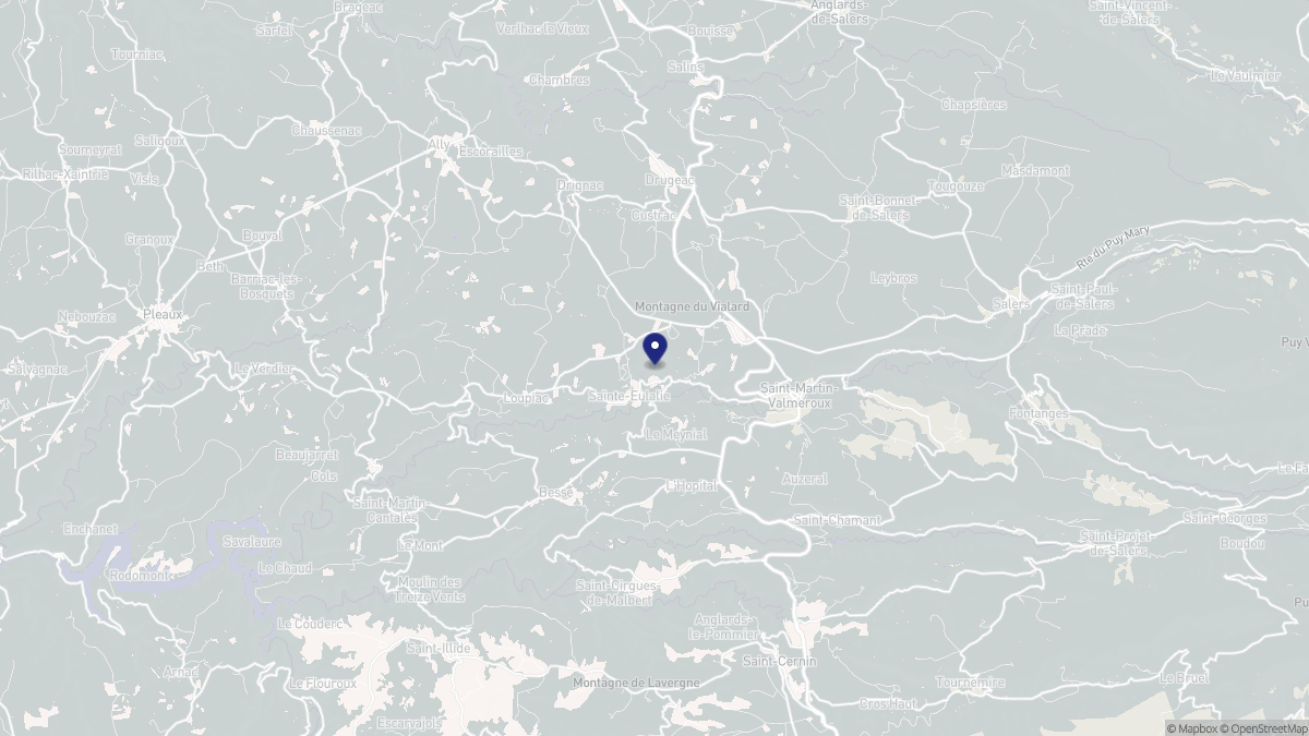 Aperçu cartographique de Sainte-Eulalie, centré sur la commune