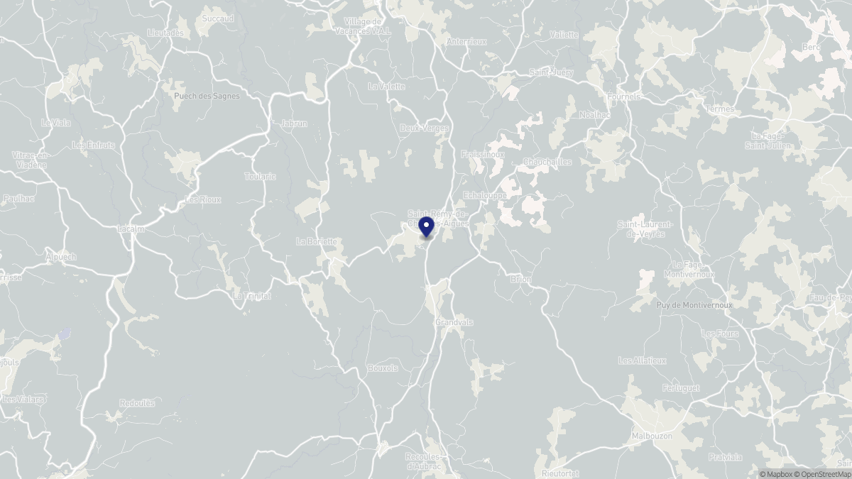 Aperçu cartographique de Saint-Rémy-de-Chaudes-Aigues, centré sur la commune