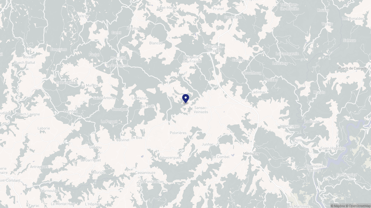 Aperçu cartographique de Sansac-Veinazès, centré sur la commune