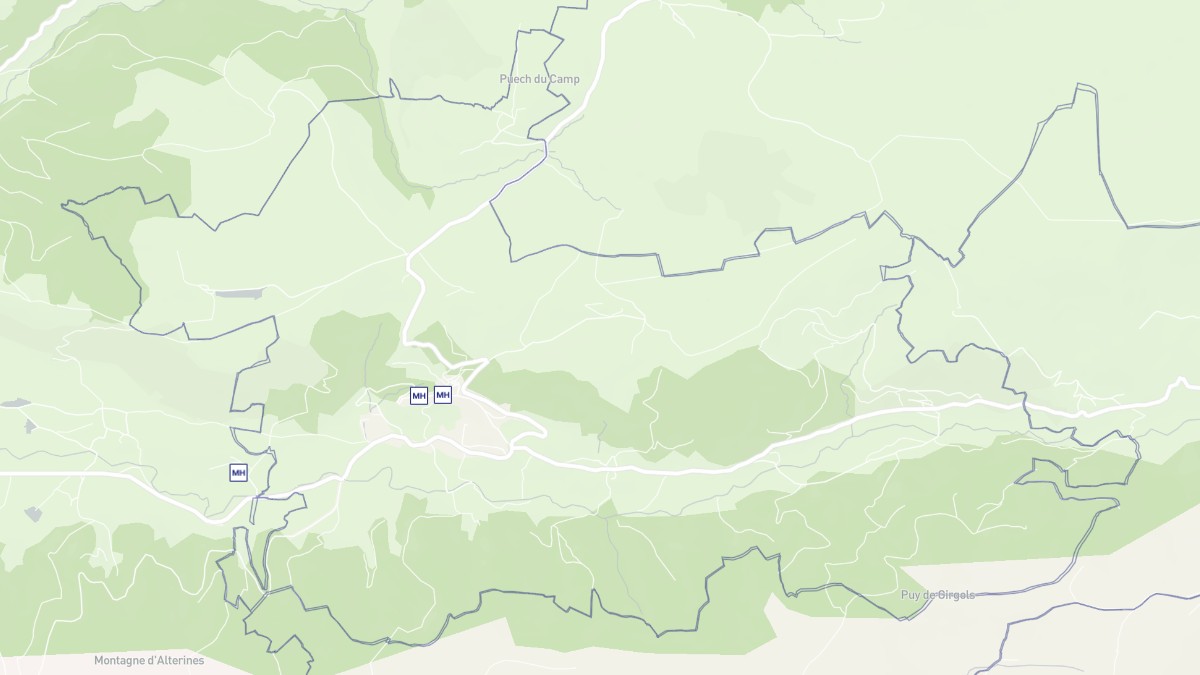 Aperçu cartographique de Tournemire, centré sur la commune