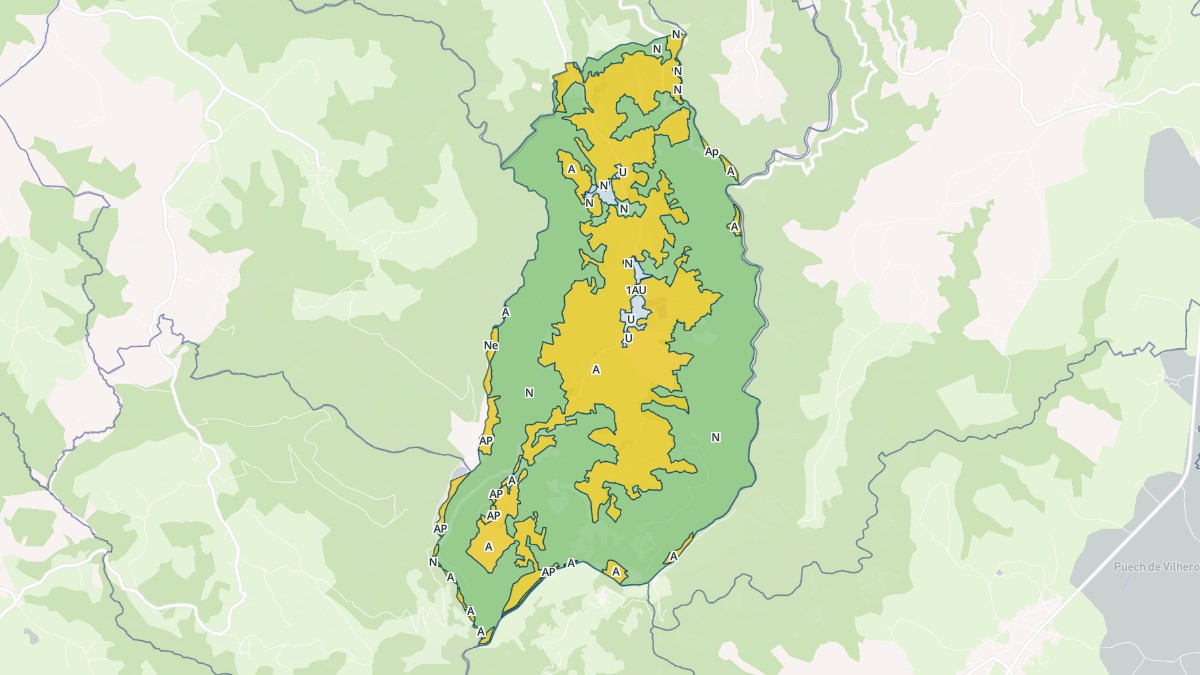 Aperçu cartographique de Vezels-Roussy, centré sur la commune
