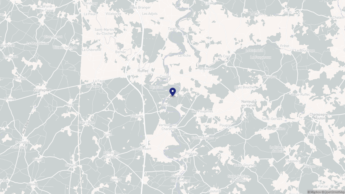 Aperçu cartographique de Barro, centré sur la commune