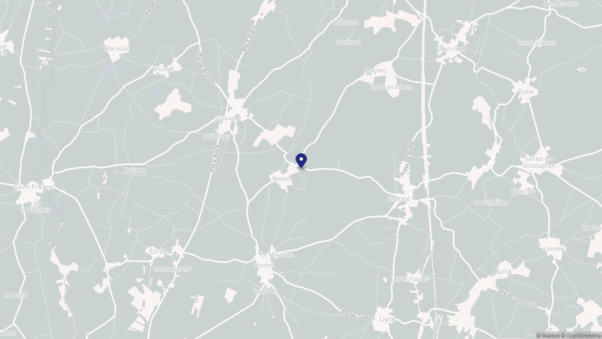 Aperçu cartographique de Bessé, centré sur la commune