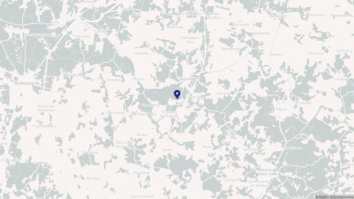 Aperçu cartographique de Coteaux-du-Blanzacais, centré sur la commune