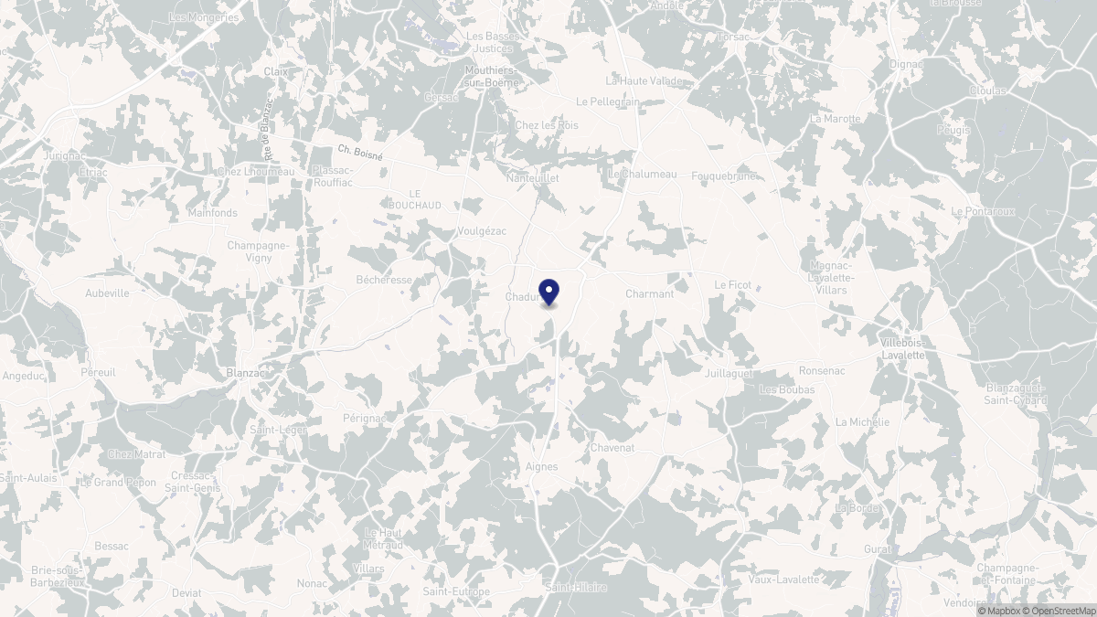Aperçu cartographique de Chadurie, centré sur la commune
