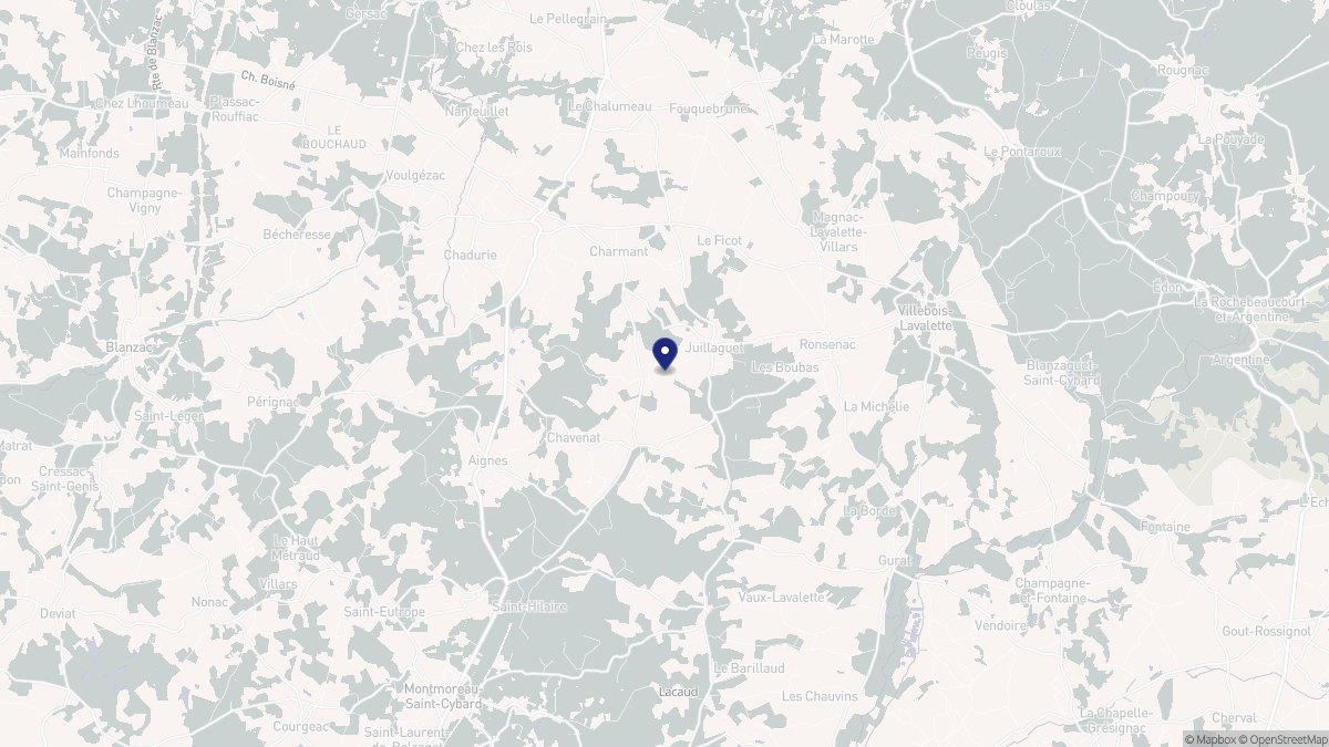 Aperçu cartographique de Boisné-La Tude, centré sur la commune