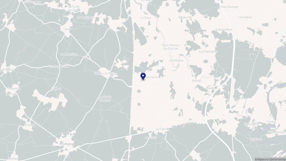 Aperçu cartographique de La Chèvrerie, centré sur la commune