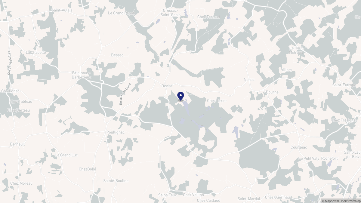 Aperçu cartographique de Deviat, centré sur la commune