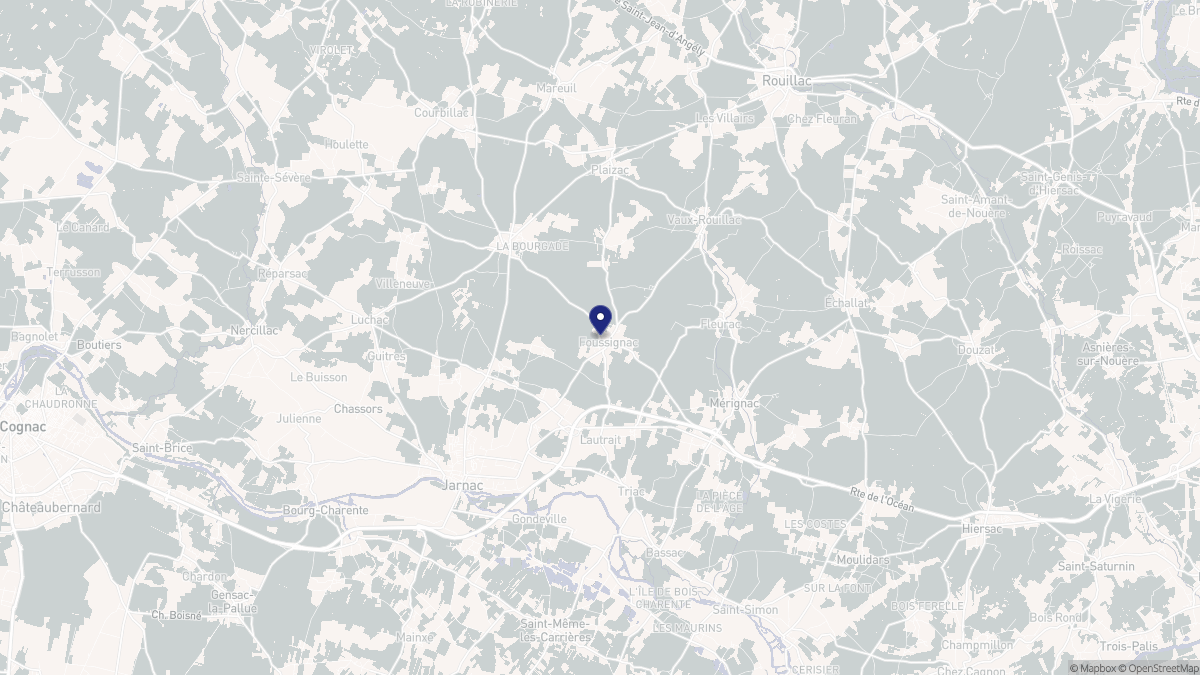 Aperçu cartographique de Foussignac, centré sur la commune