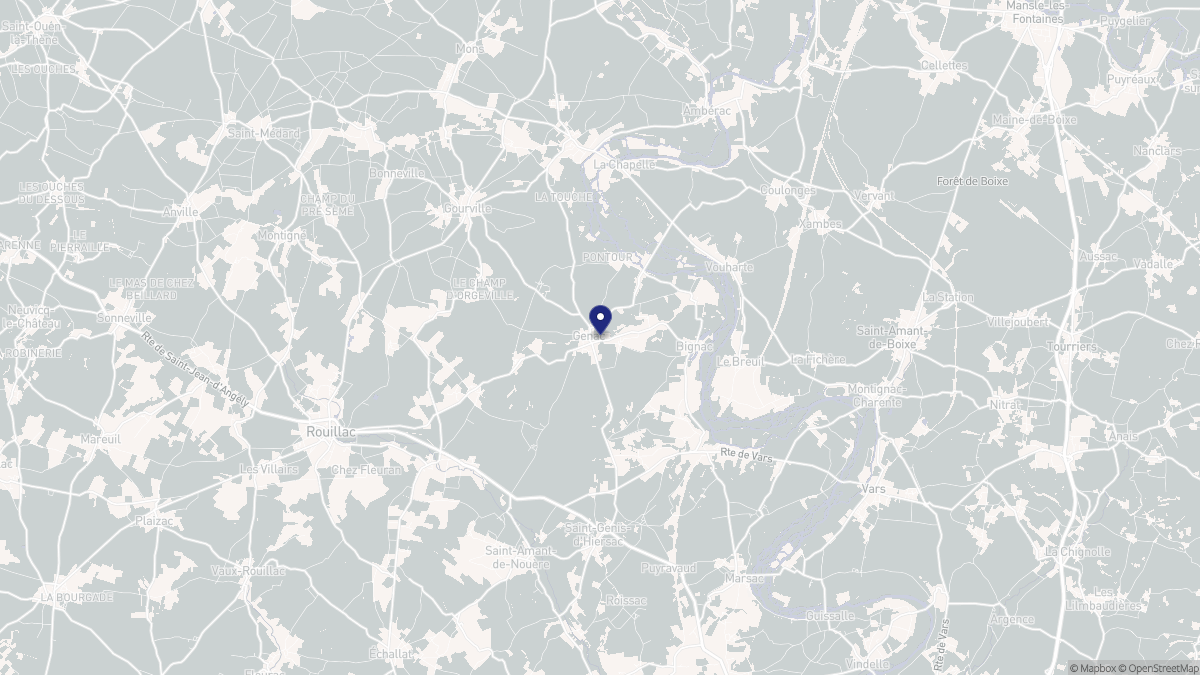 Aperçu cartographique de Genac-Bignac, centré sur la commune