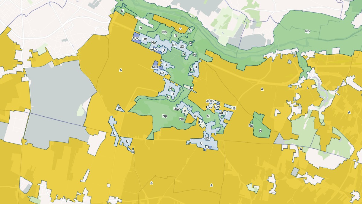 Aperçu cartographique de Gensac-la-Pallue, centré sur la commune
