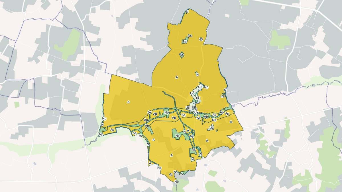 Aperçu cartographique de Guimps, centré sur la commune