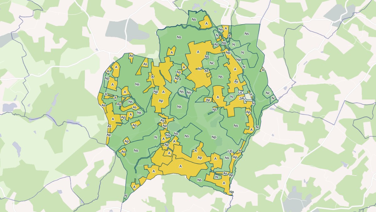 Aperçu cartographique de Guizengeard, centré sur la commune
