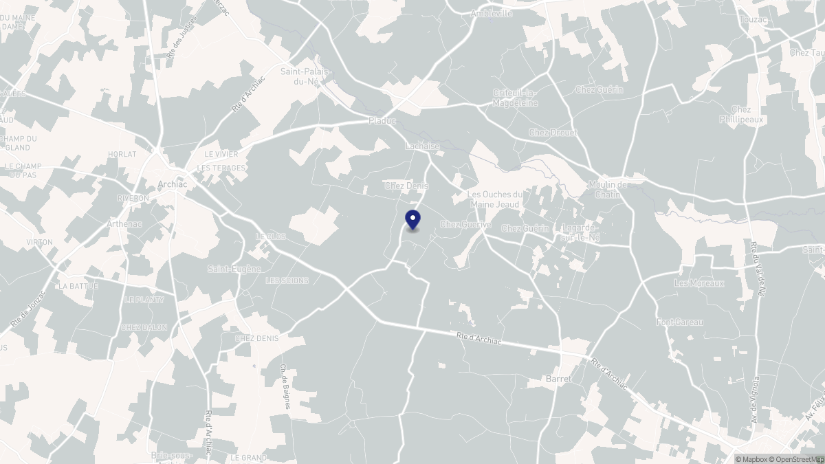 Aperçu cartographique de Lachaise, centré sur la commune
