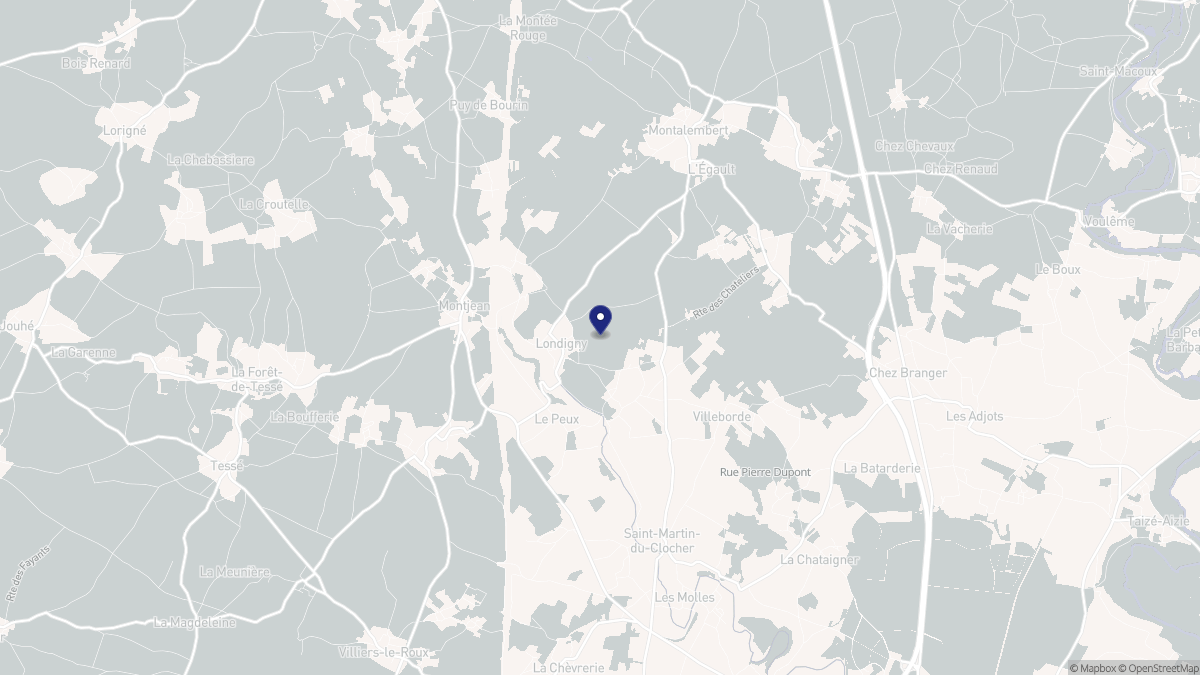 Aperçu cartographique de Londigny, centré sur la commune