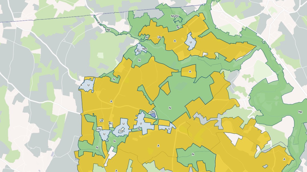 Aperçu cartographique de Louzac-Saint-André, centré sur la commune