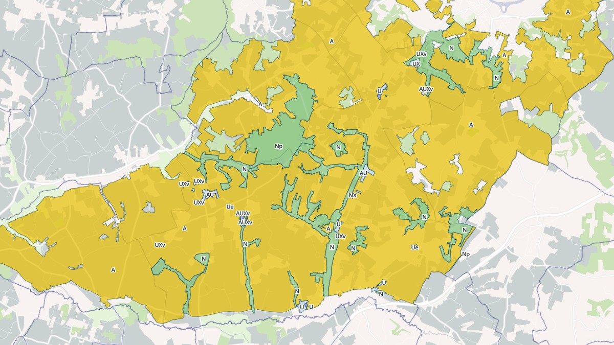 Aperçu cartographique de Bellevigne, centré sur la commune