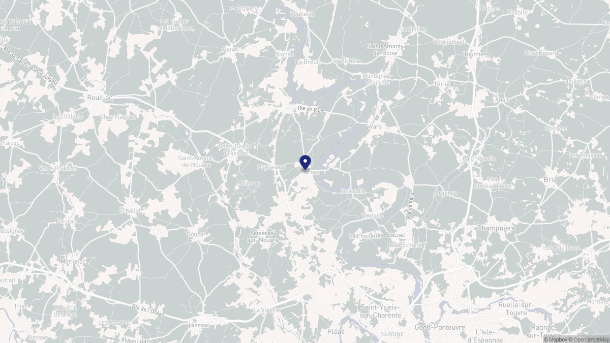 Aperçu cartographique de Marsac, centré sur la commune