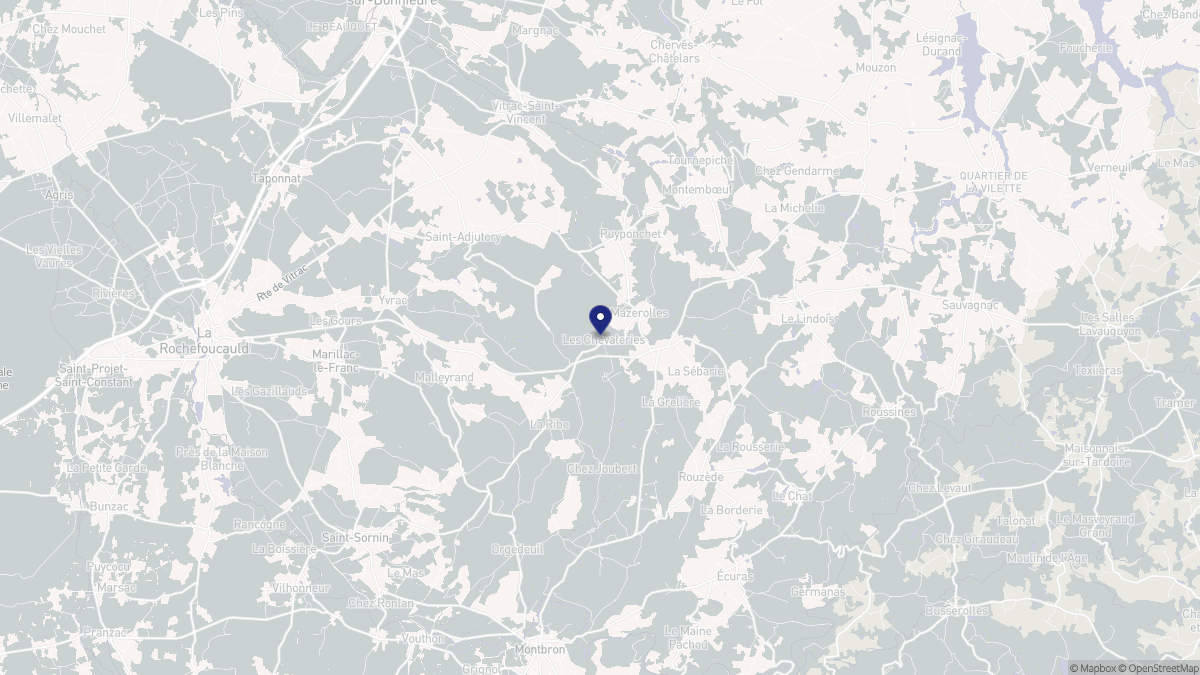 Aperçu cartographique de Mazerolles, centré sur la commune