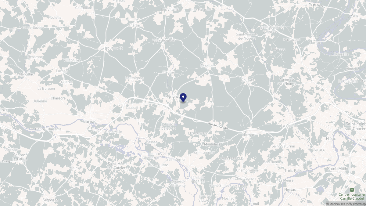 Aperçu cartographique de Mérignac, centré sur la commune