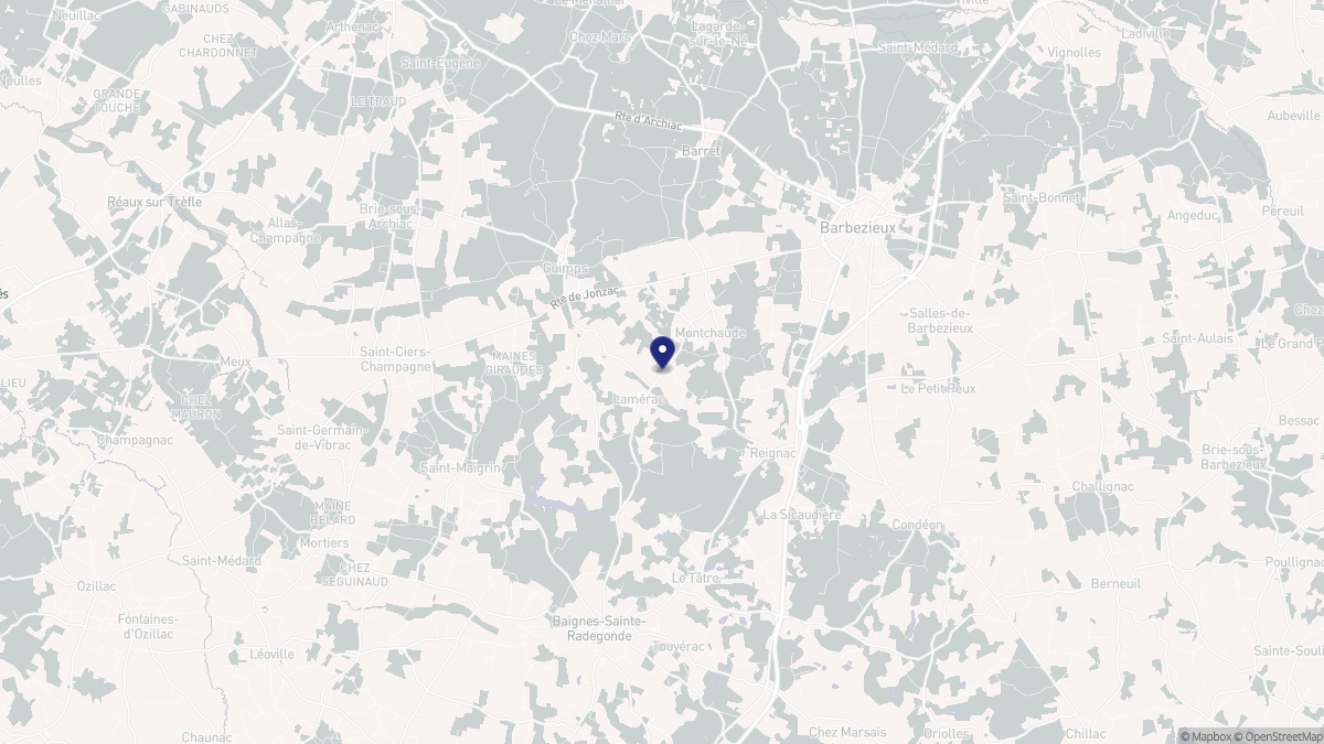 Aperçu cartographique de Montmérac, centré sur la commune