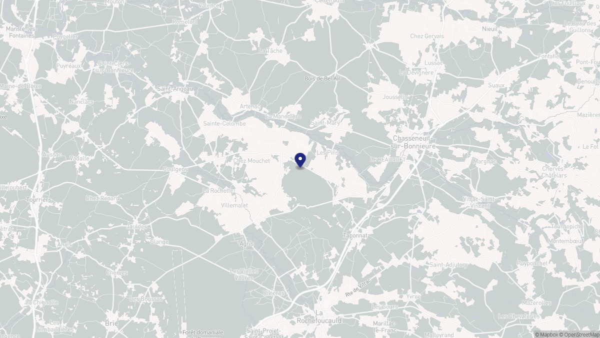 Aperçu cartographique de Les Pins, centré sur la commune
