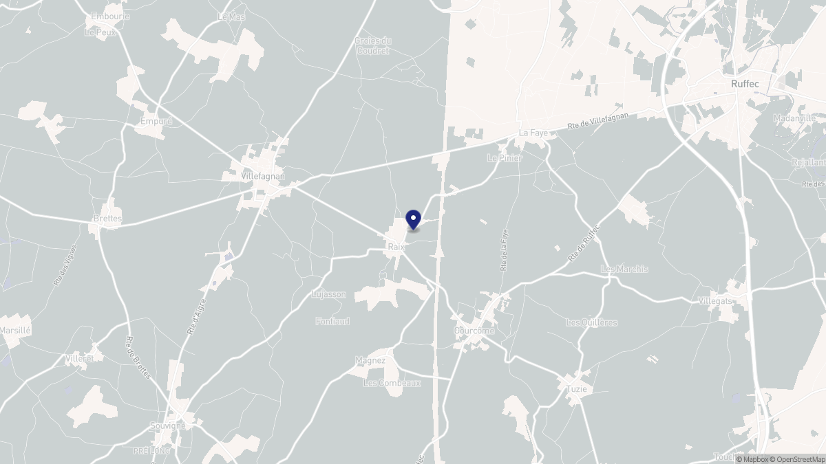 Aperçu cartographique de Raix, centré sur la commune