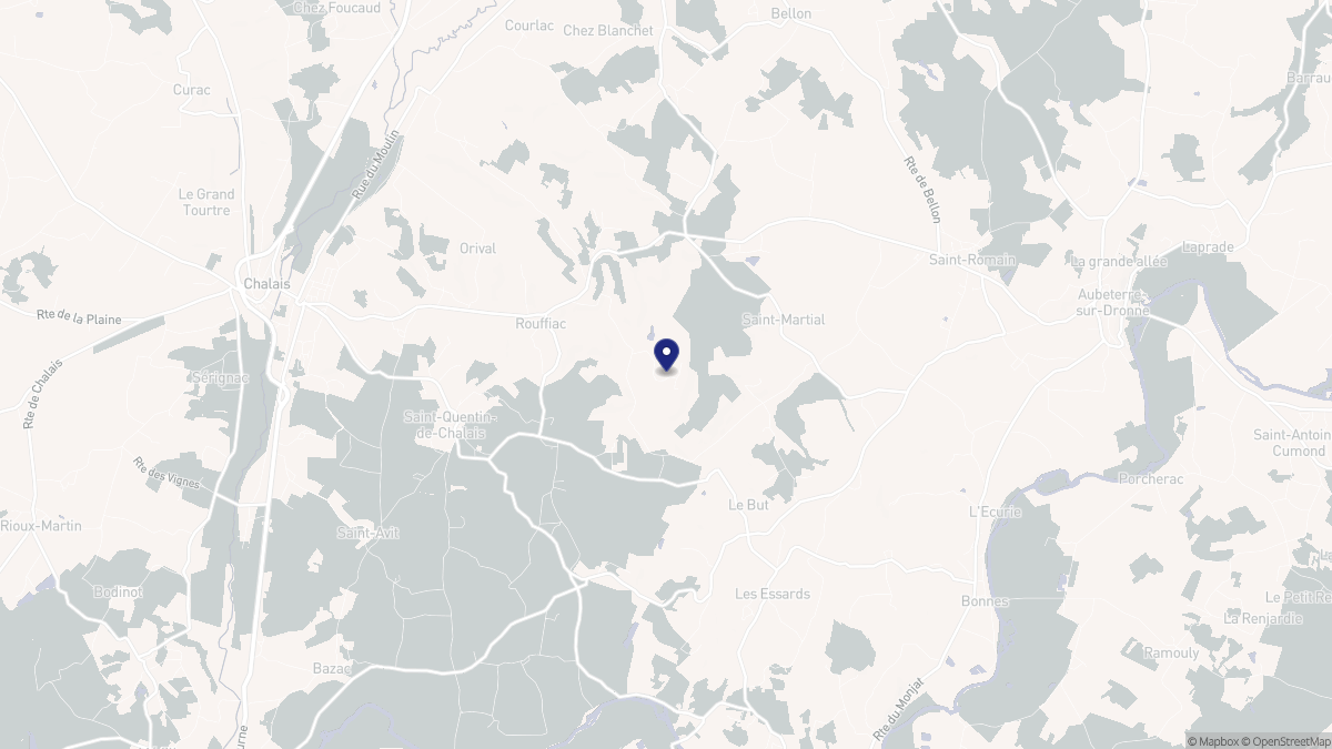 Aperçu cartographique de Rouffiac, centré sur la commune