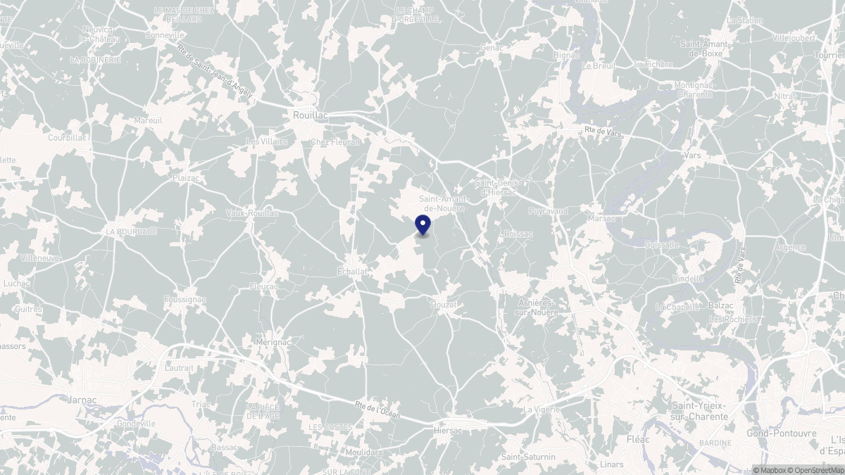Aperçu cartographique de Saint-Amant-de-Nouère, centré sur la commune