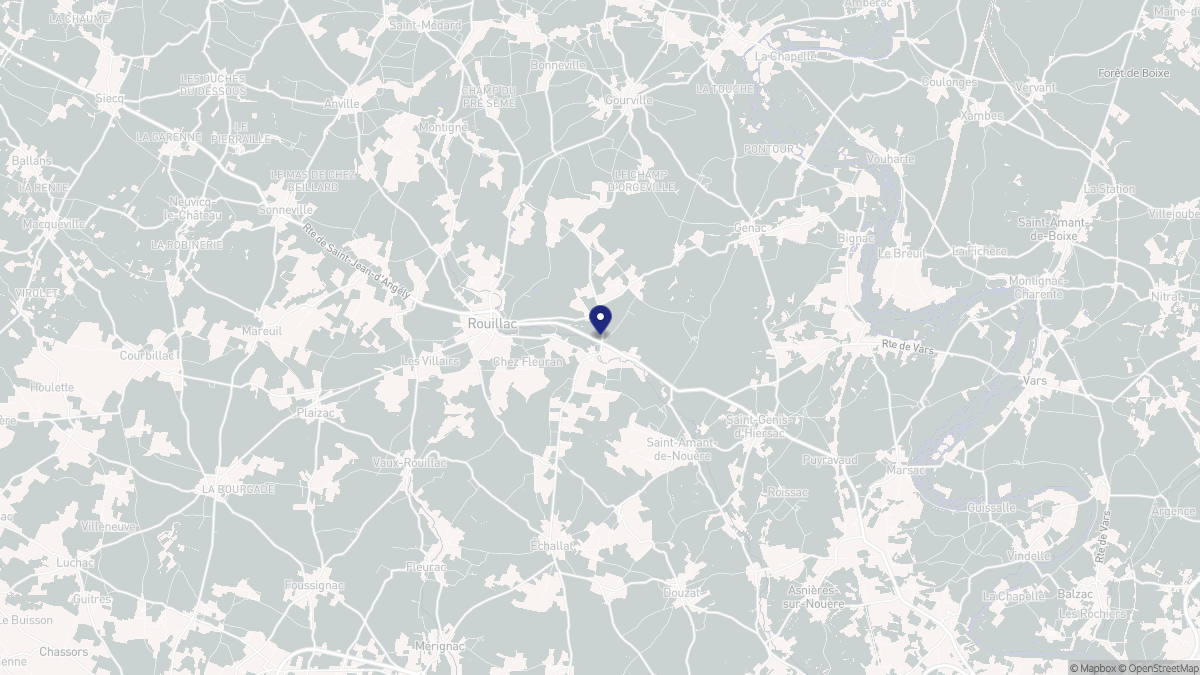 Aperçu cartographique de Saint-Cybardeaux, centré sur la commune
