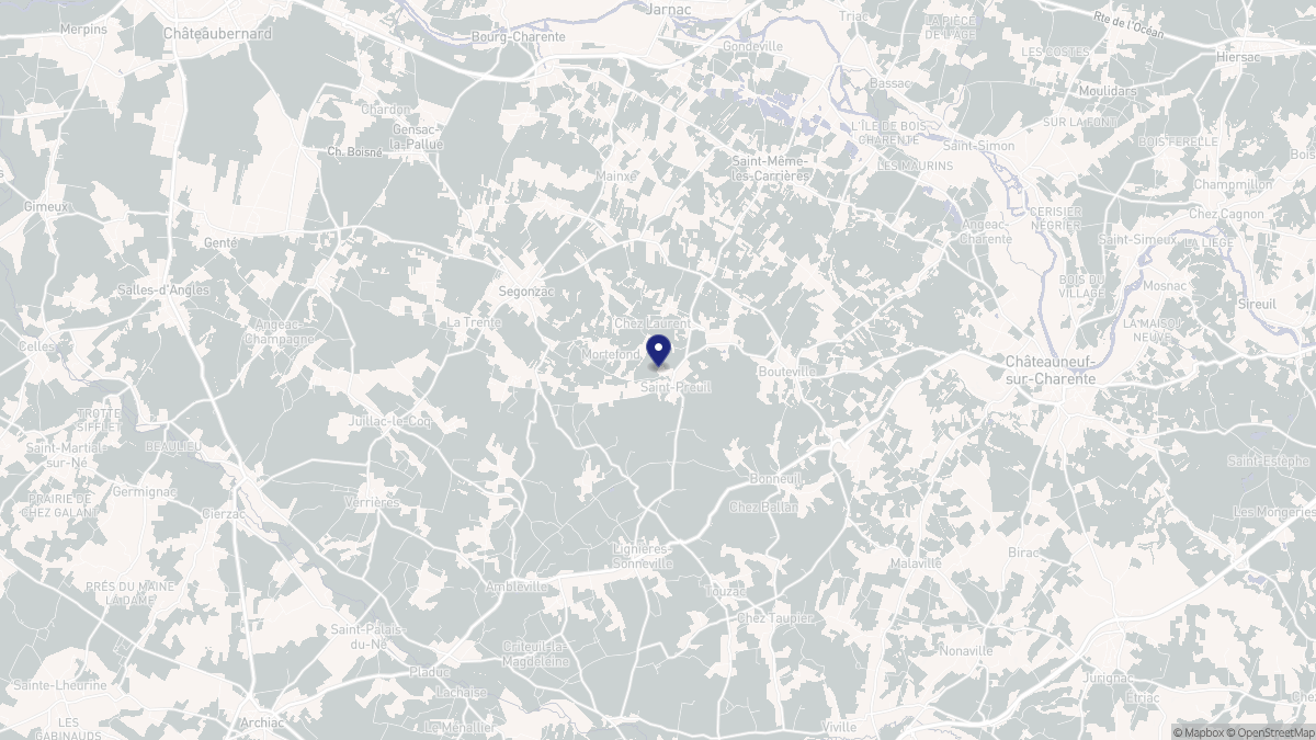Aperçu cartographique de Saint-Preuil, centré sur la commune