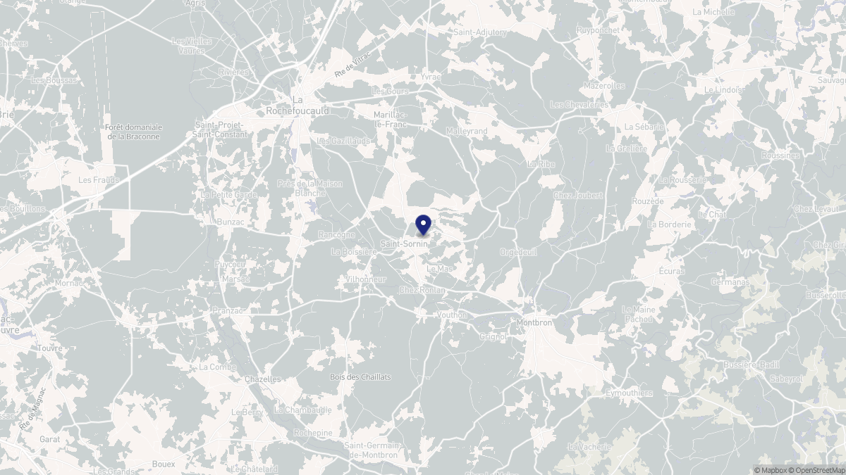 Aperçu cartographique de Saint-Sornin, centré sur la commune